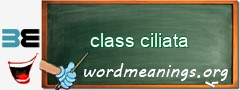 WordMeaning blackboard for class ciliata